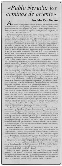 Pablo Neruda: los caminos de oriente"