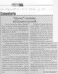 "Querer": teorema del desamor juvenil