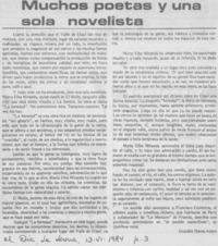 Muchos poetas y una sola novelista