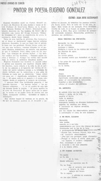 Pintor en poesía: Eugenio González