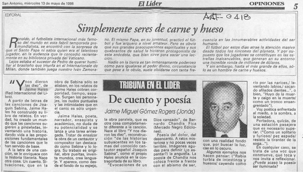 De cuento y poesía  [artículo]Jaime Miguel Gómez Rogers.