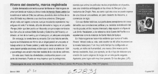 Rivera del desierto, marca registrada  [artículo] J. P.