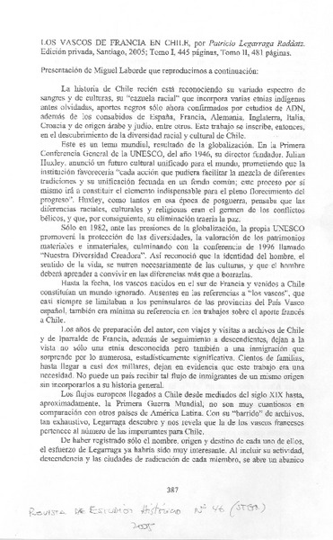 Los Vascos de Francia en Chile