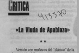 "La viuda de Apablaza"  [artículo] Pedro Labra
