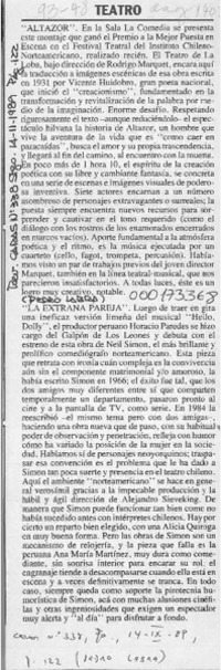 Teatro  [artículo] Pedro Labra.