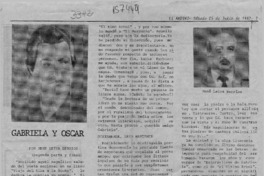 Gabriela y Oscar  [artículo] René Leiva Berríos.