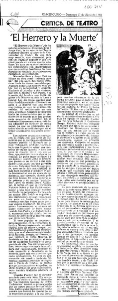 'El herrero y la muerte'  [artículo] Agustín Letelier.