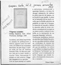 Vírgenes vacantes  [artículo] Omar López.