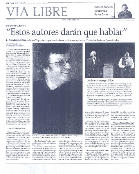 "Estos autores darán que hablar"