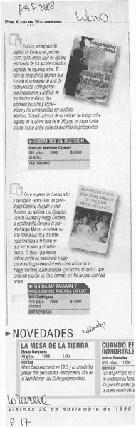 Libros  [artículo] Carlos Maldonado.