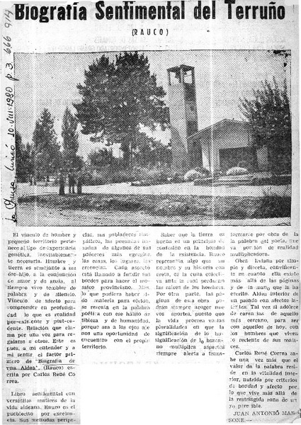 Biografía sentimental del terruño  [artículo] Juan Antonio Massone.