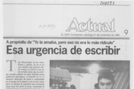 Esa urgencia de escribir