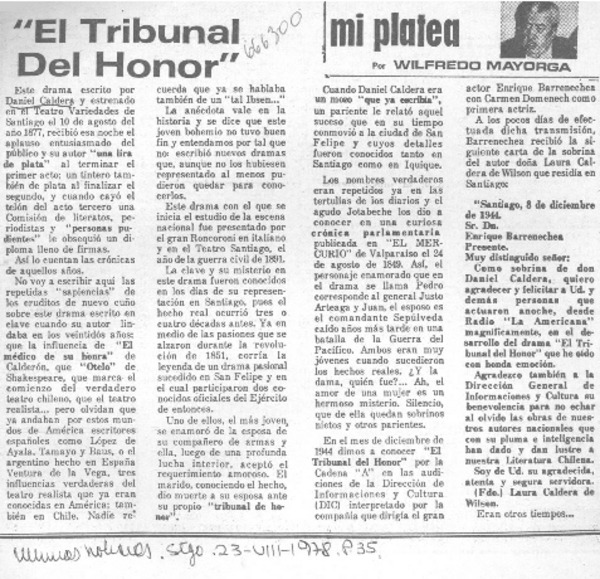 "El tribunal del honor"