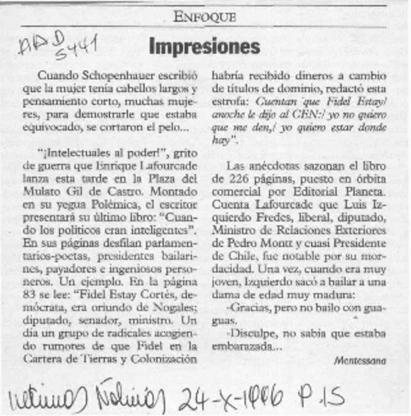 Impresiones  [artículo] Mentessana.