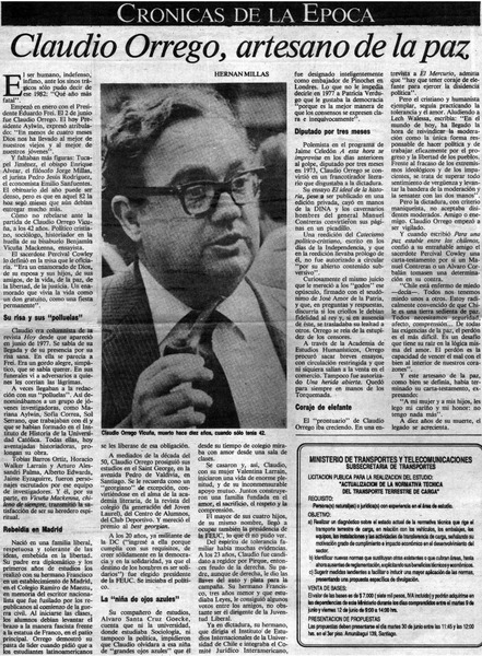 Claudio Orrego, artesano de la paz