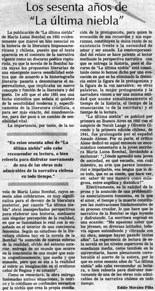 Los sesenta años de "La última niebla"