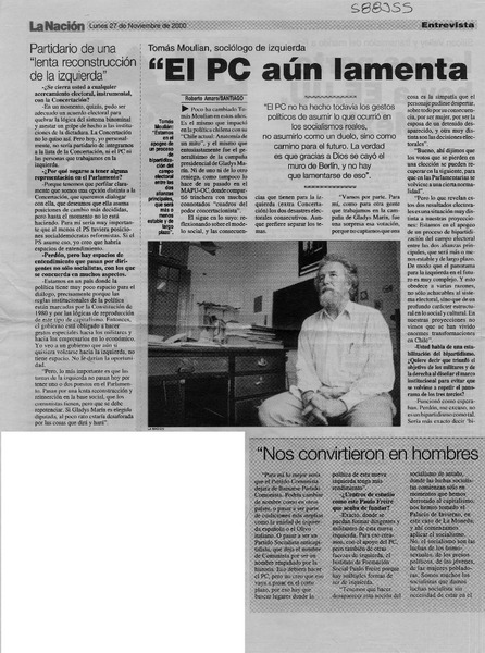 "El PC aún lamenta la caída del muro"  [artículo] Roberto Amaro