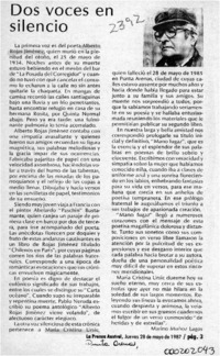 Dos voces en silencio  [artículo] Marino Muñoz Lagos.