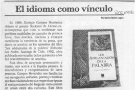 El idioma como vínculo  [artículo] Marino Muñoz Lagos.