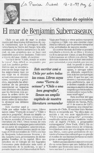 El mar de Benjamín Subercaseaux