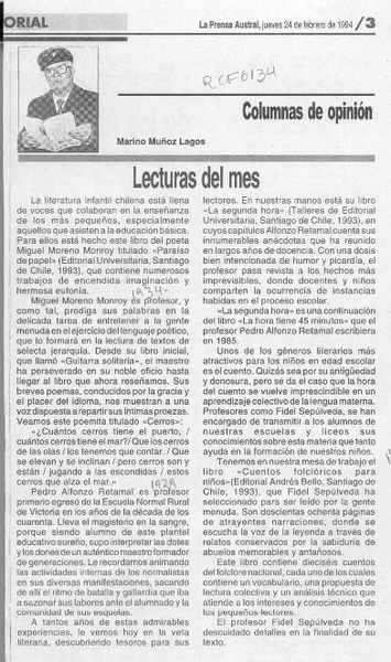 Lecturas del mes