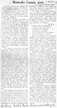 Nicomedes Guzmán, poeta