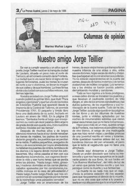 Nuestro amigo Jorge Teillier