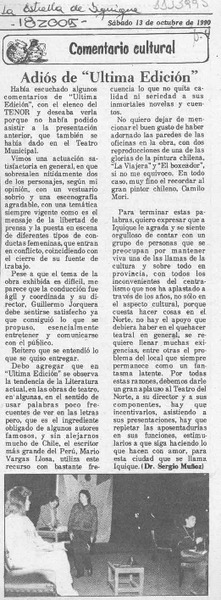 Adiós de "Ultima edición"  [artículo] Sergio Muñoz.