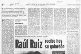 Raúl Ruiz recibe hoy su galardón