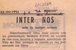 Inter Nos  [artículo] Enrique Neiman.