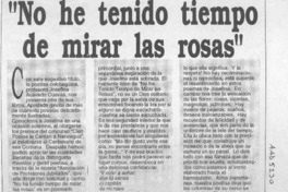 No he tenido tiempo de mirar las rosas  [artículo] Mario Noceti Zerega.
