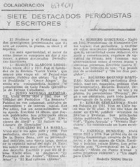 Siete destacados periodistas y escritores