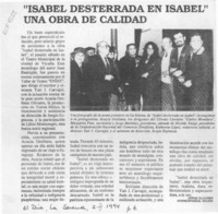 "isabel desterrada en Isabel" una obra de calidad  [artículo] Jorge Olivares.