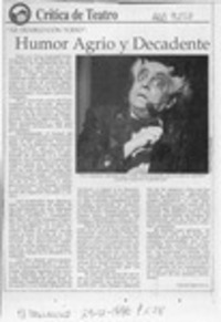 Humor agrio y decadente  [artículo] Carola Oyarzún L.