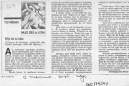 Hijo de la loba  [artículo] Hermógenes Pérez de Arce I.