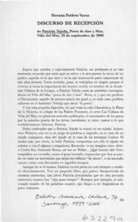 Discurso de recepción  [artículo] Hernán Poblete Varas
