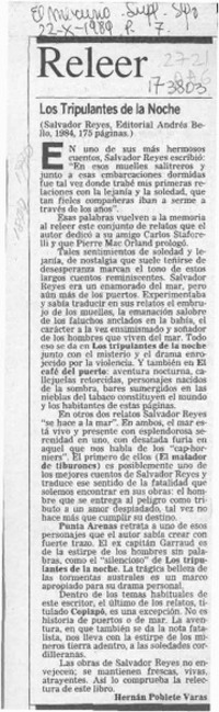 Los tripulantes de la noche  [artículo] Hernán Poblete Varas.