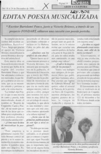 Editan poesía musicalizada