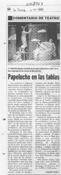 Papelucho en las tablas  [artículo] Leopoldo Pulgar I.