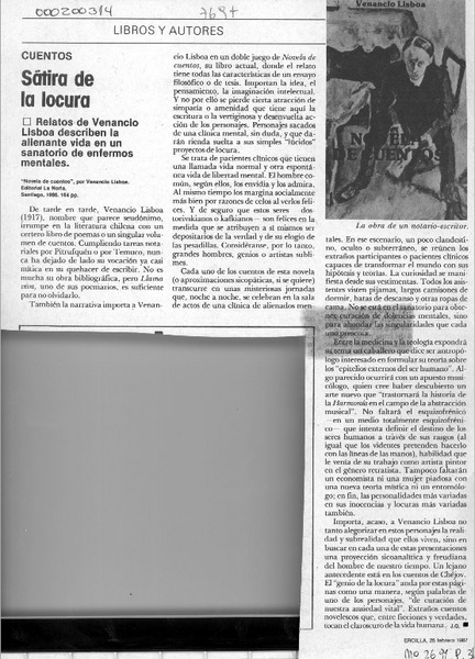 Sátira de locura  [artículo] J. Q.