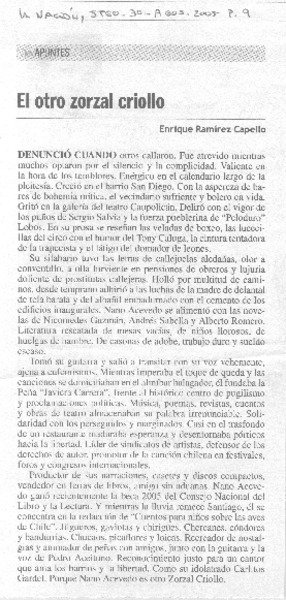 El Otro zorzal criollo.