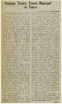 Domingo Tessier: premio municipal de teatro