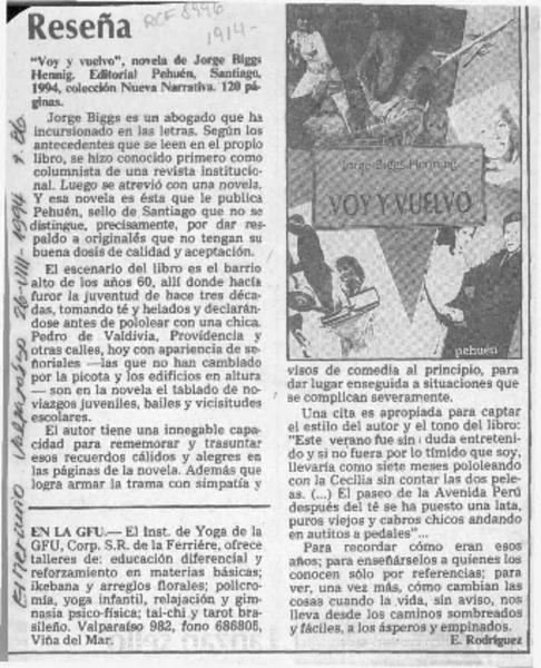 Reseña  [artículo] Eugenio Rodríguez.