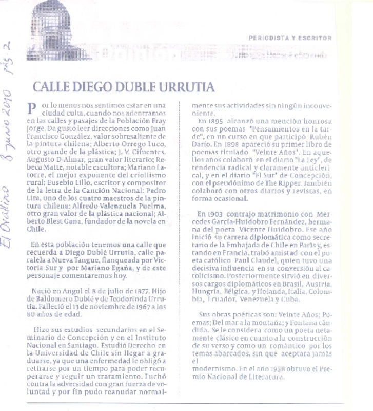 Calle Diego Dublé Urrutia