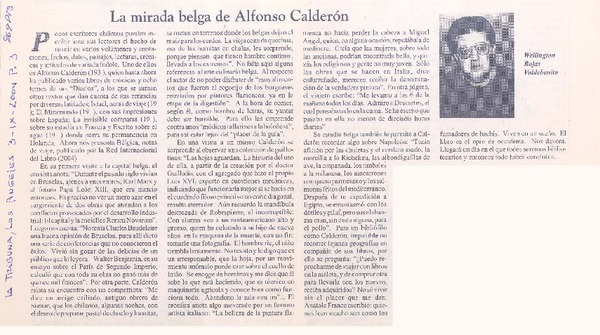 La mirada belga de Alfonso Calderon