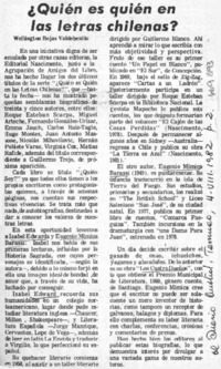 ¿Quién es quién en las letras chilenas?