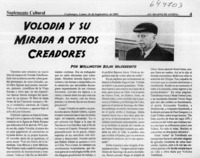 Volodia, y su mirada a otros creadores  [artículo] Wellington Rojas Valdebenito