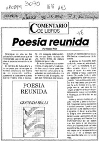 Poesía reunida  [artículo] Nadya Rojo.