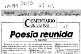 Poesía reunida  [artículo] Nadya Rojo.