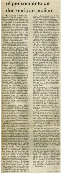 El pensamiento de don Enrique Molina